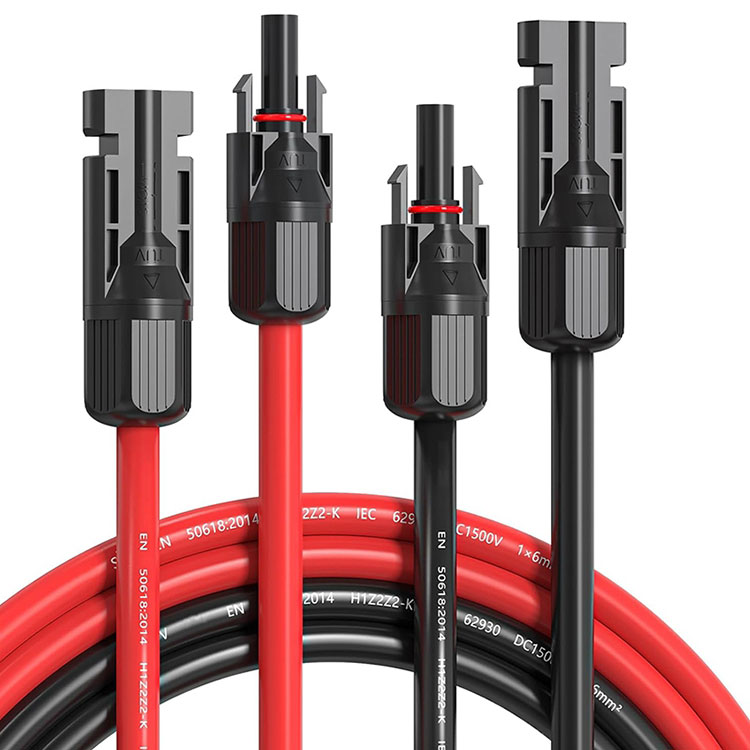 Cable Itẹsiwaju Oorun 10AWG 50 Ft 10 Iwọn Iwọn Igbimọ Oorun Awọn Cables Waya 50 Ẹsẹ