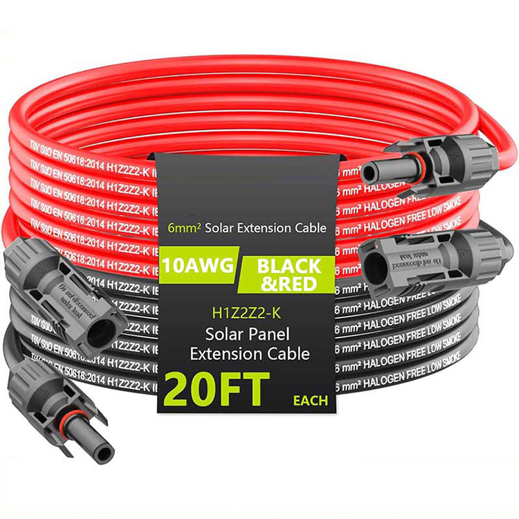 Okun Ifaagun Oorun 20FT 10AWG (6mm2) Waya Imugboroosi Oorun